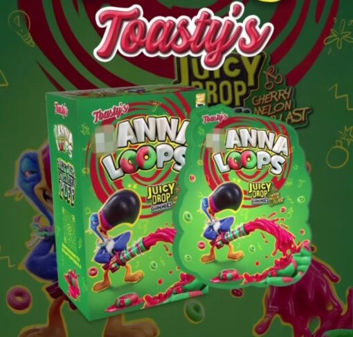 CANNA LOOPS JUICY DROP GUMMIES: CHERRY MELON BLAST