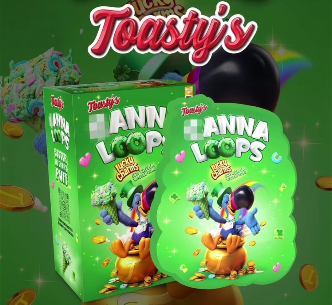 CANNA LOOPS LUCKY CHARMS ICE CREAM WAFFLE CONE CANNA LOOPS LUCKY CHARMS ICE CREAM WAFFLE CONE